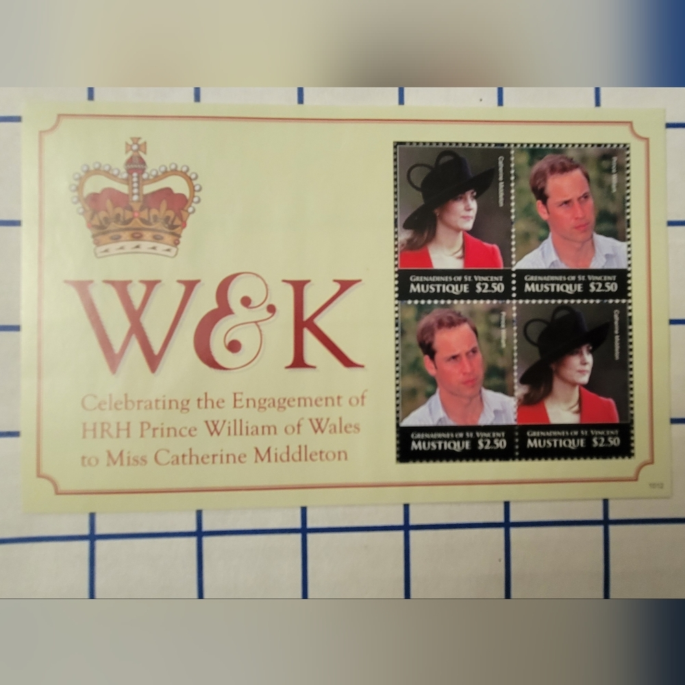 2@$25 Kate and William pre-wedding stamps